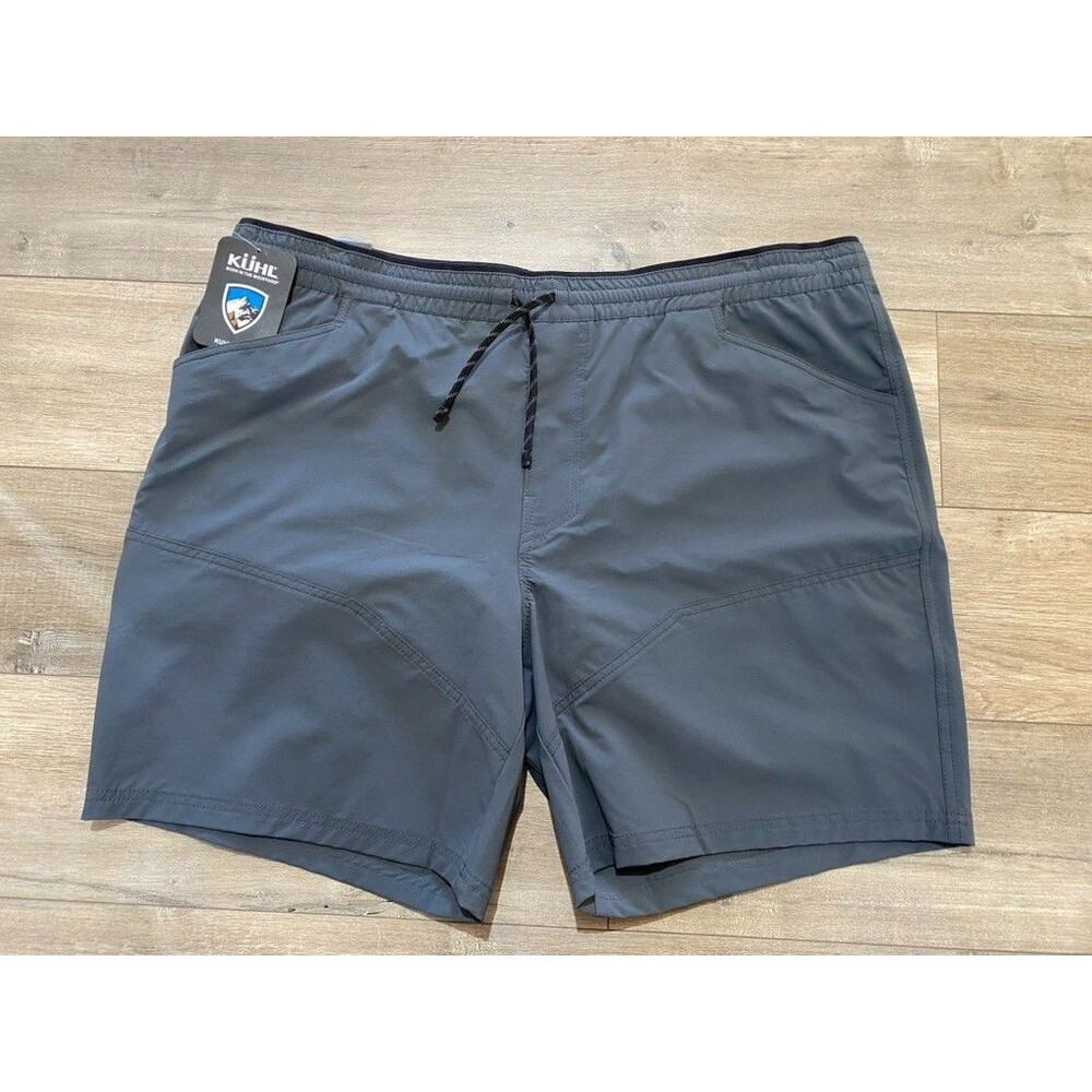 Kuhl Dissipatr Shorts Mens XXL Gray 7" Inseam Drawstring Stretch Dark Storm